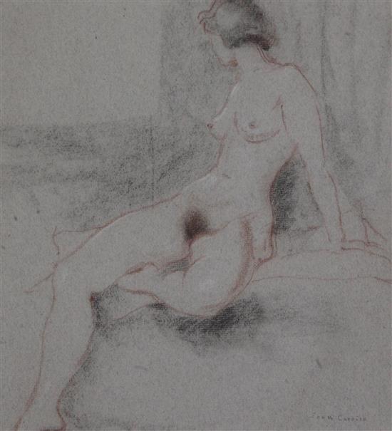 Jean Carrick Seated female nude 10.5 x 9.75in.